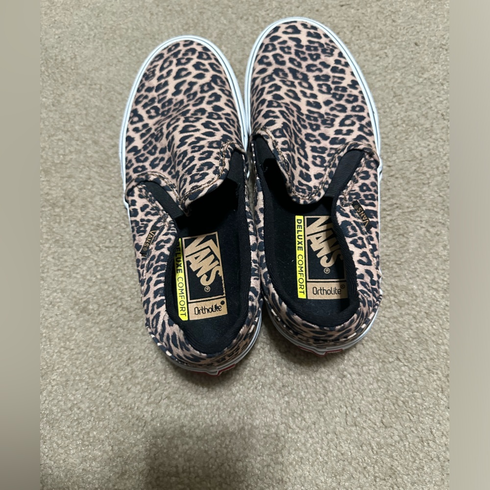 Cheetah print vans, orthotics, size 8